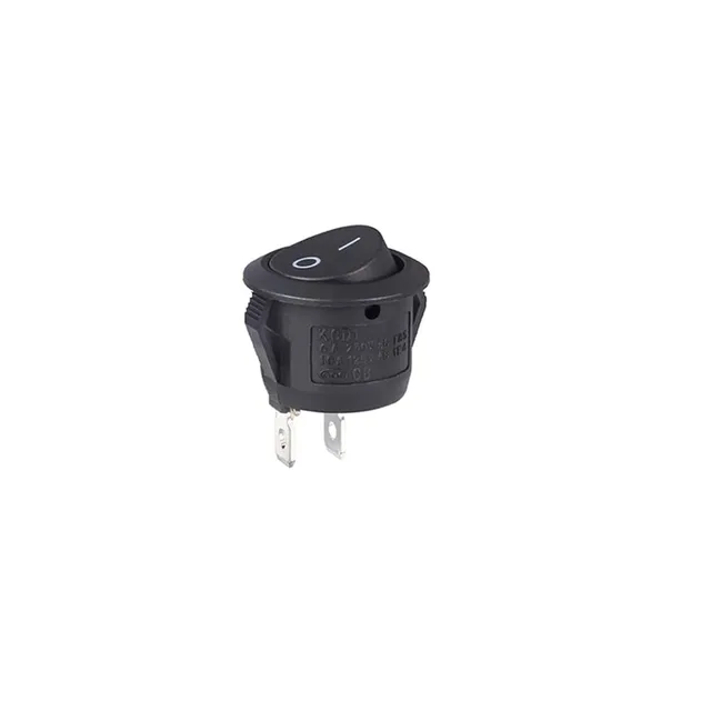 Round Rocker Switch Black On Off 2 Pin Mini Round Toggle Switch 3A 250V 6A 125V 15MM Circle Switches for RV Car Truck Boat 1