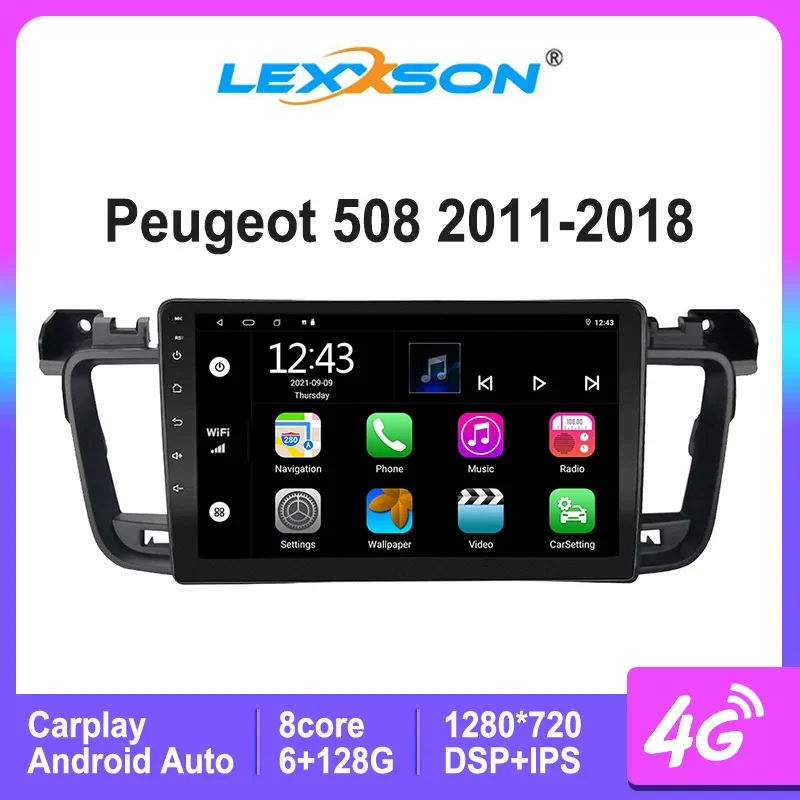 

Автомобильная Мультимедийная система LEXXSON, Android 10, для Peugeot 508 2011- 2018, DSP, FM, BT 1280, USB