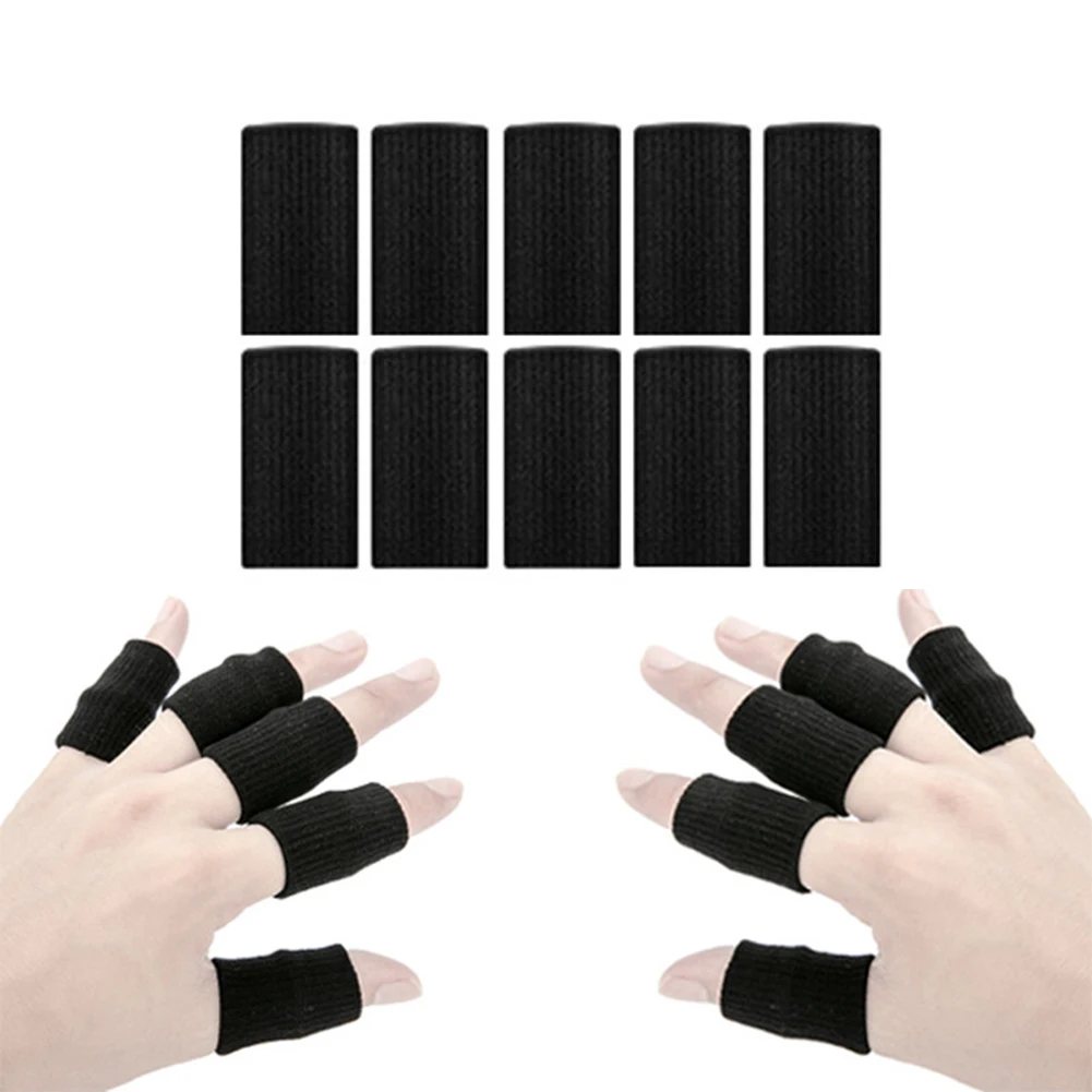 

Finger Guard Finger Sleeves For Tying Fishing Line Knitted Fabric Soft Transparent 10pcs Blue Breathable Durable