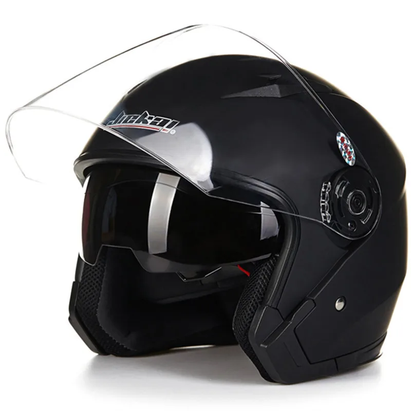Universal Motorcycle Helmet 3/4 AntiUV DUAL VISORS Helmet Scooter