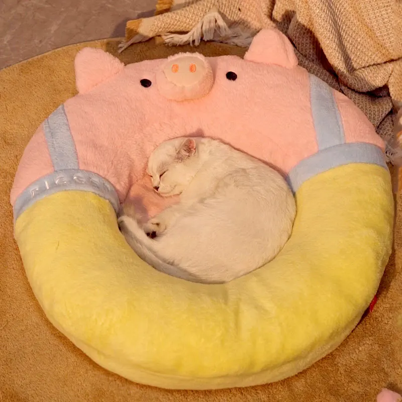 

1 Pcs 2022 New Cat Nest Fashion Cute Patching-Color Polyester Cotton Soft Comfortable Warm Cushion Household Pet Supplies SSJ633