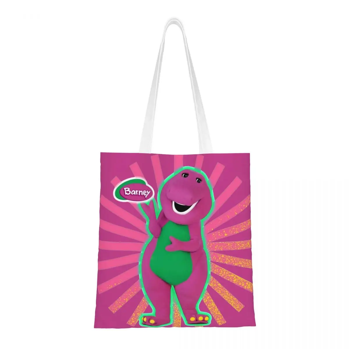 

Barney Barney And Friends TV Show Canvas Tote Bag Eco-Friendly Large Capacity Grocery Bag for Unisex Shopping Bags