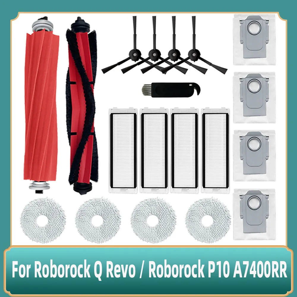 

For Roborock Q Revo / Roborock P10 Robot Vacuum Cleaner Main Side Brush HEPA Filter Mop Cloth Dust Bag Accessories Parts Spare