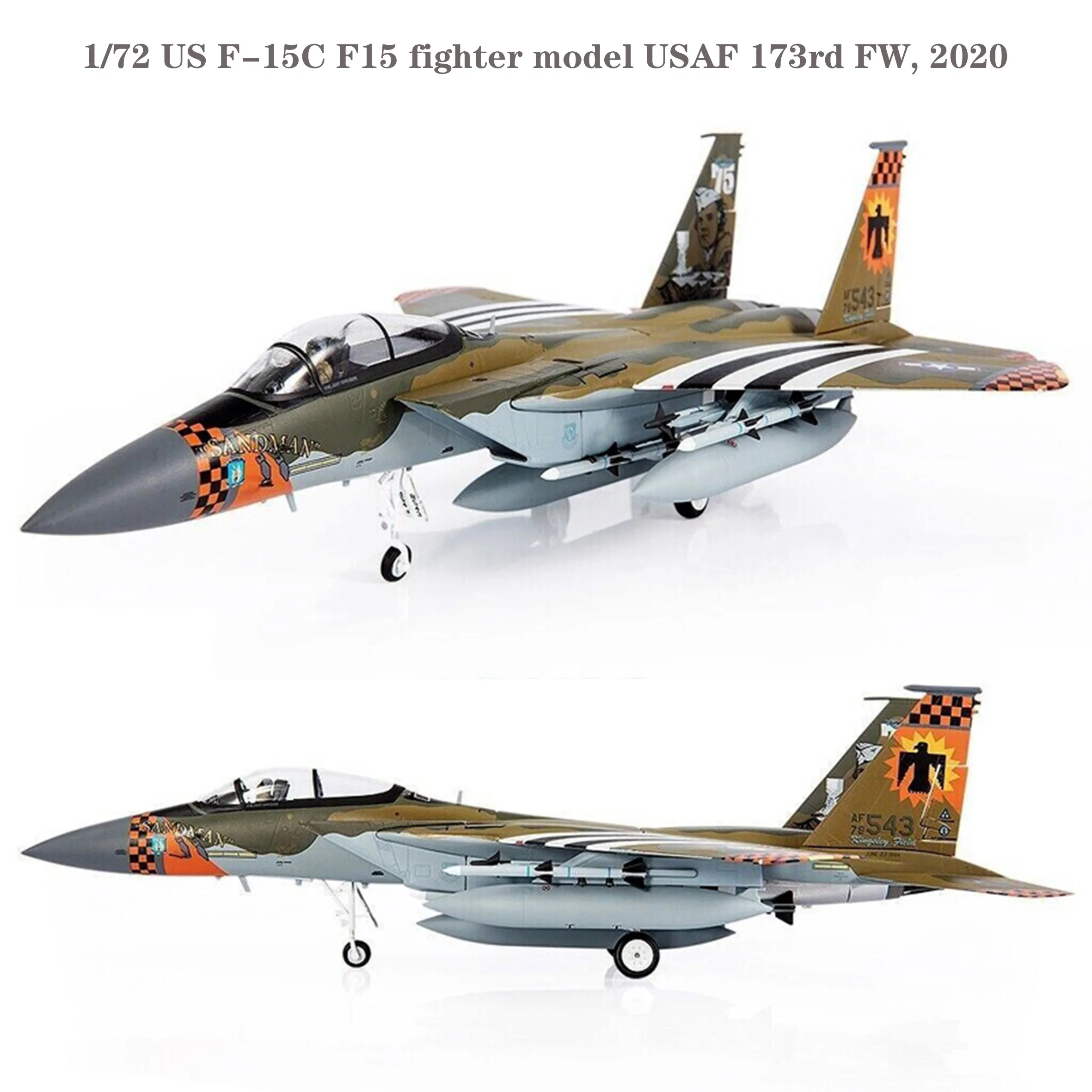 

Fine 1/72 US F-15C F15 fighter model USAF 173rd FW, 2020 Alloy finished product collection model