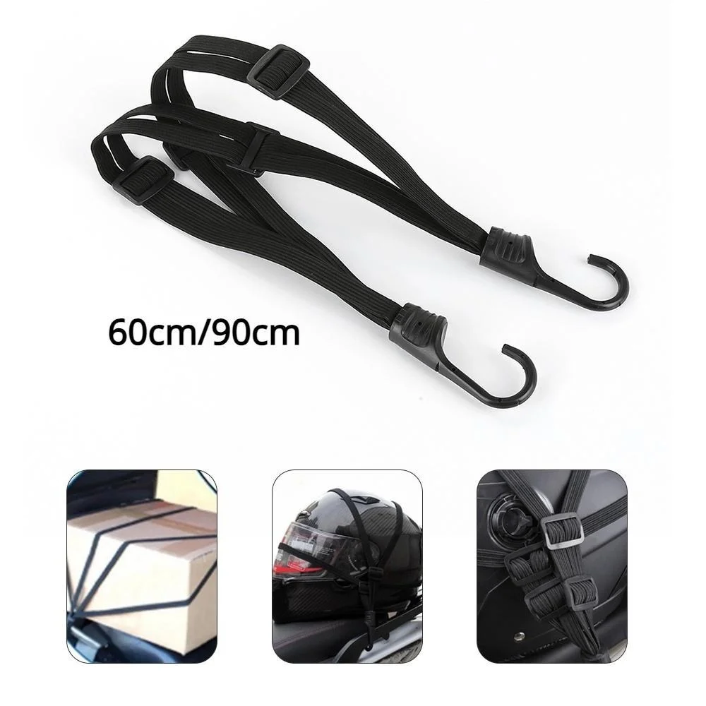 Motorcycle Helmet Strap Motorcycle Luggage Rope 60/90cm Motorcycle Helmet Rope Luggage Elastic Rope with 2 Hooks