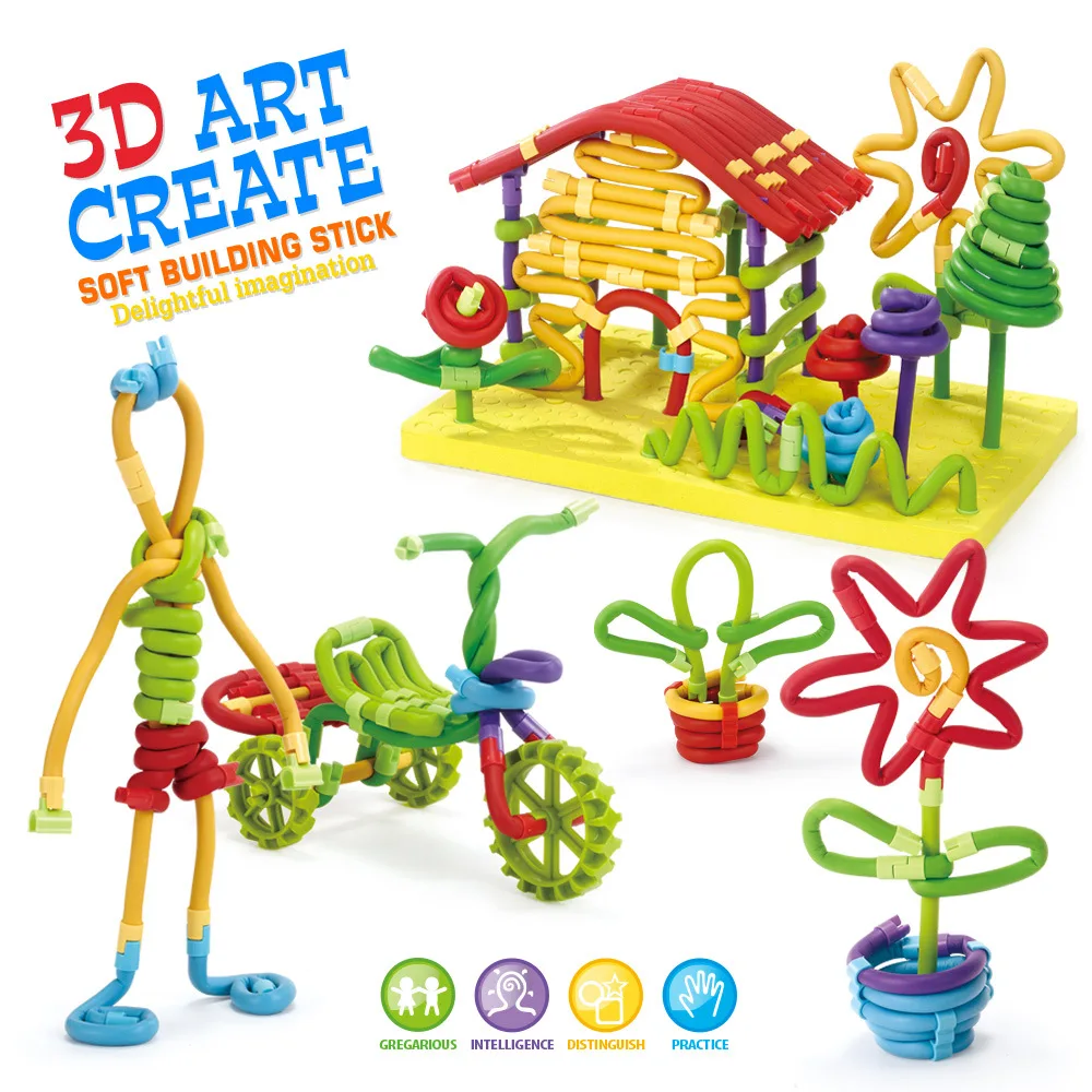 Twisting rod marble run Set 3D Assembly Building Stick Creative Design Blocks Early Education Puzzle montessori DIY Toys gifts