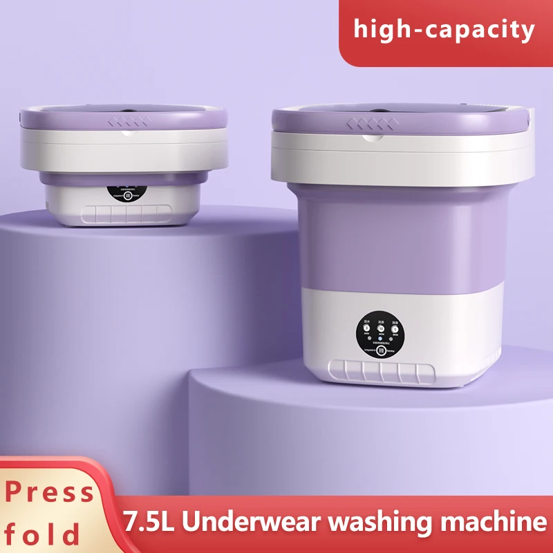 8L Portable Folding Washing Machine Bucket for Clothes Socks Underwear Cleaning Washer Portable Small Travel Washing Machine 3