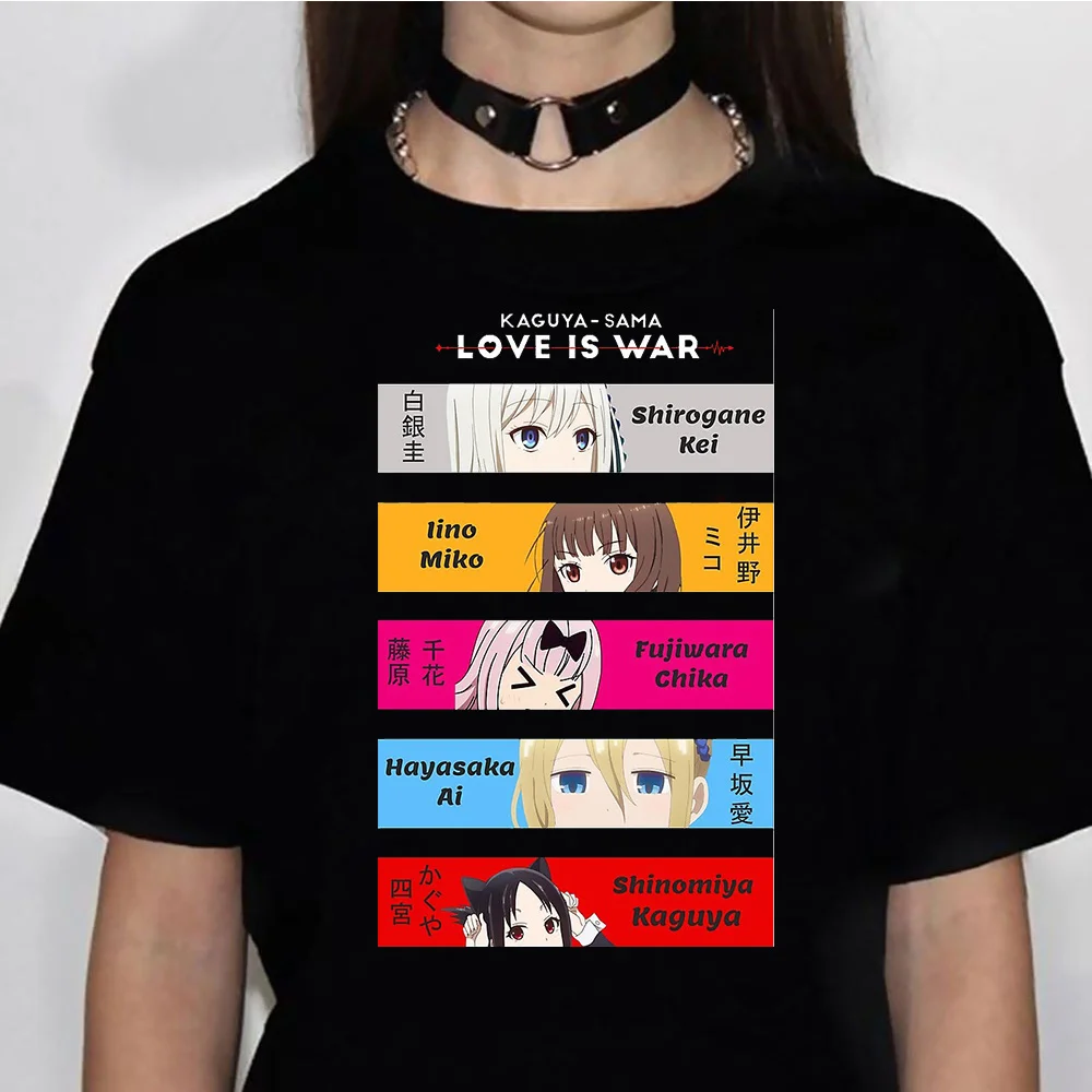 

Kaguya Sama Love Is War Miyuki Shinomiya Fujiwara top women summer streetwear t-shirts girl manga y2k comic clothing