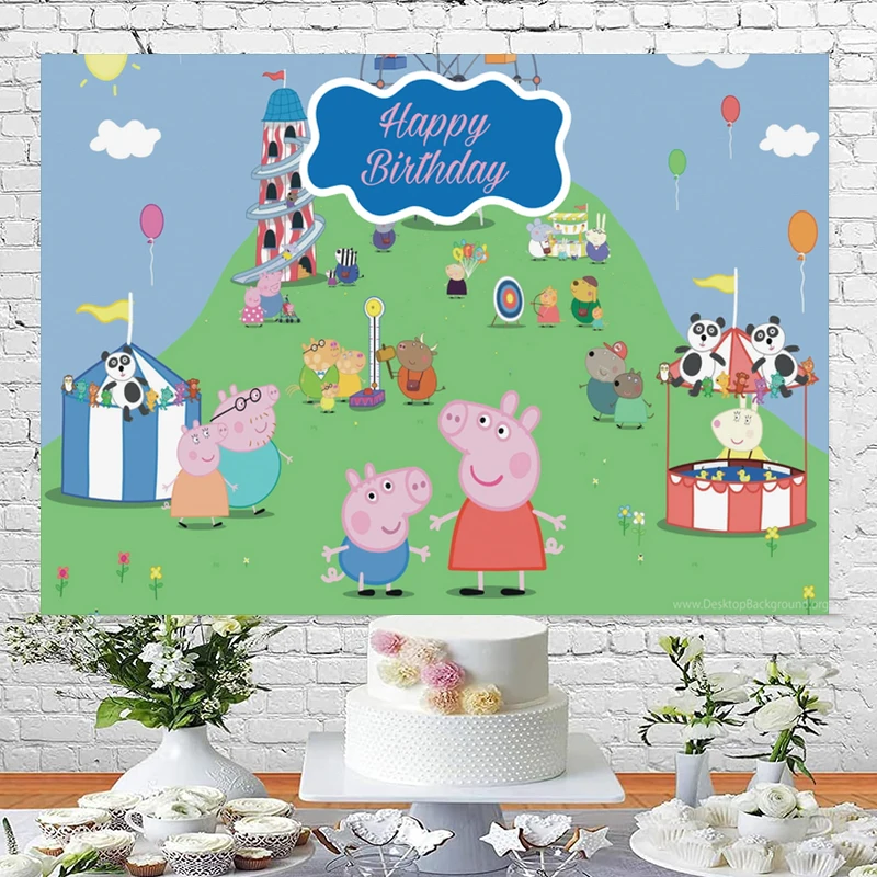 Cartoon Peppa Pig Birthday Party Background Decor for Children Happy Birthday Party Supplies Baby Shower Photography Backdrop birthday background supplies,birthday backdrop decoration,birthday party supplies,photography backdrops