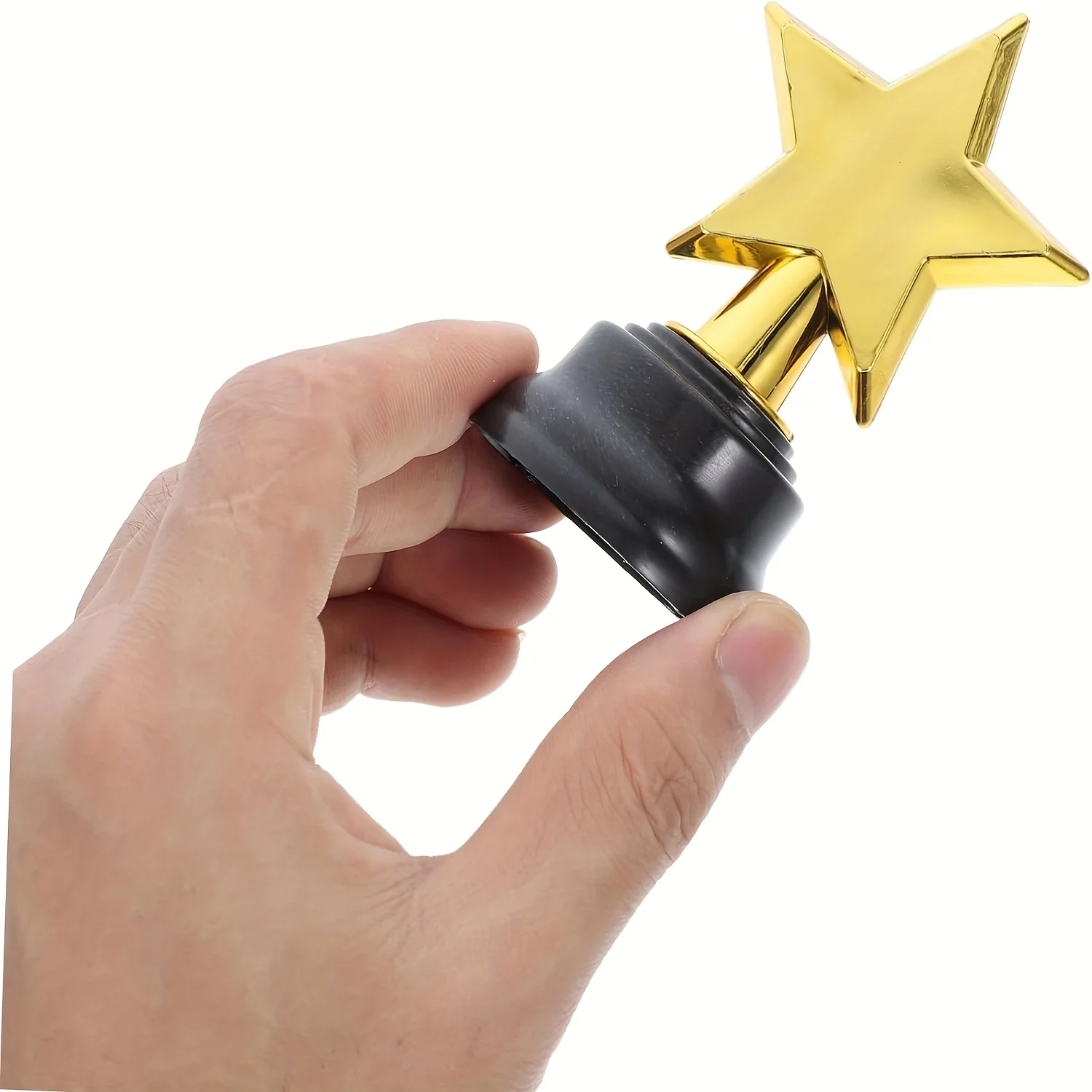 Set of 6 Gold Star Trophies with Large Base for Celebrations & Recognition