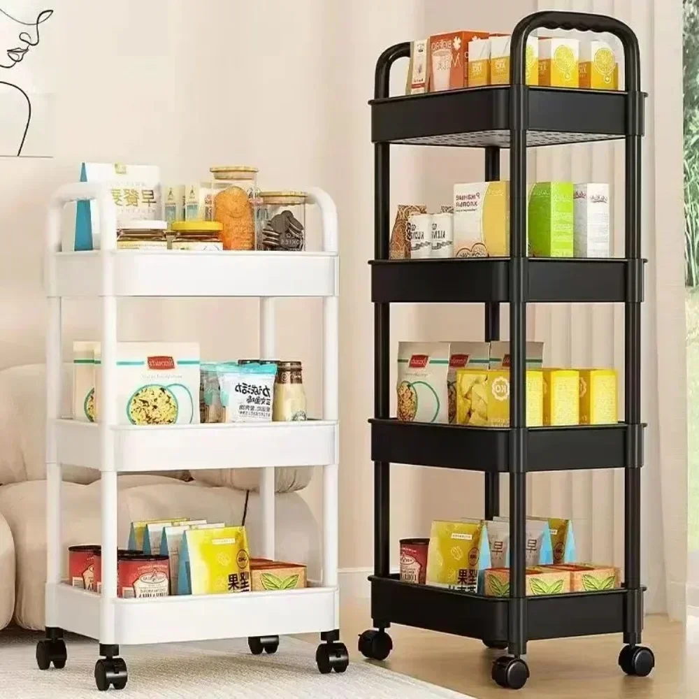 Multi-functional storage shelf, kitchen, floor, bedroom, baby snack shelf, mobile bathroom shelf, bathroom storage shelf, office 2
