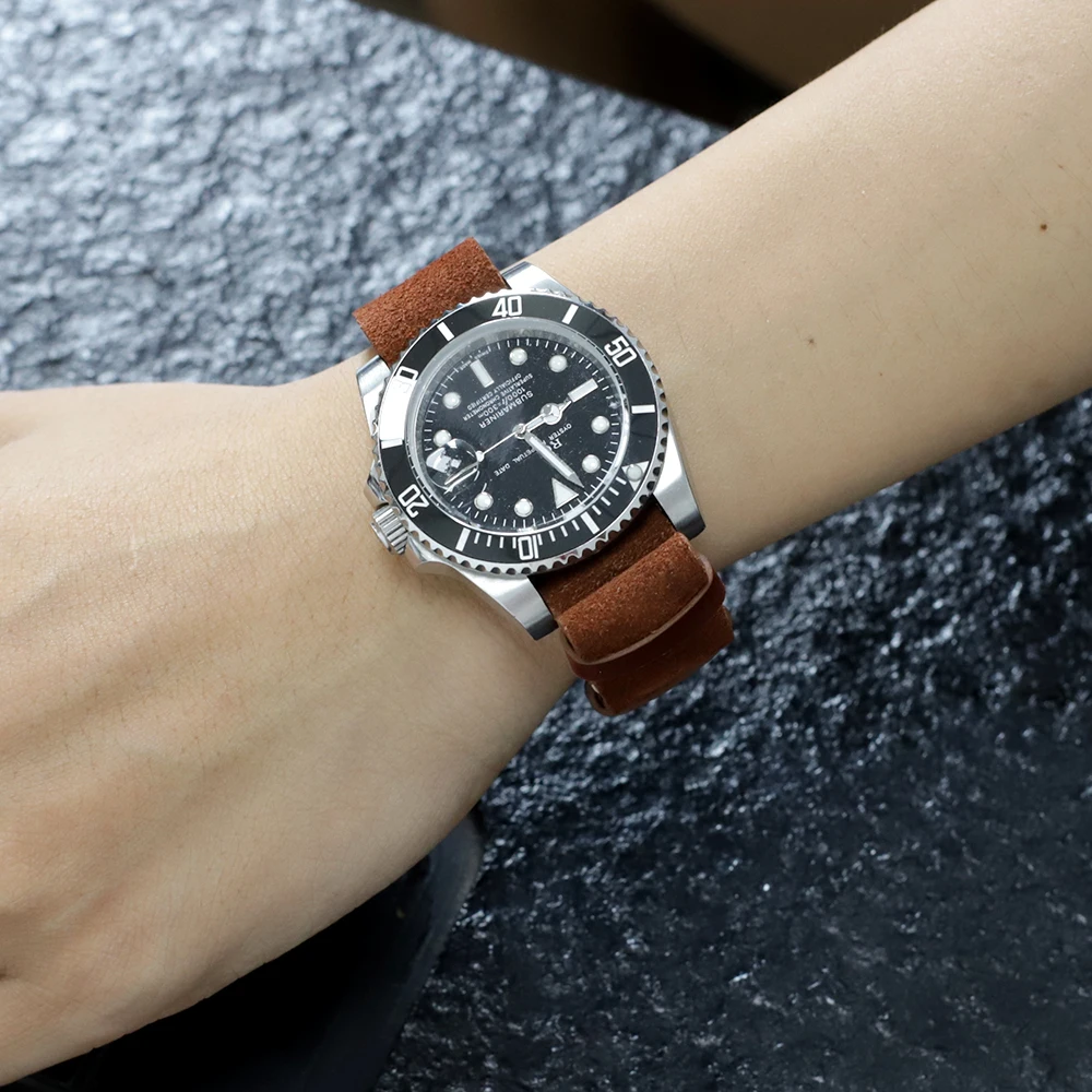 Cinturino Per Orologio In Pelle Gialla 18/20/22/24 Mm, Cinturino A