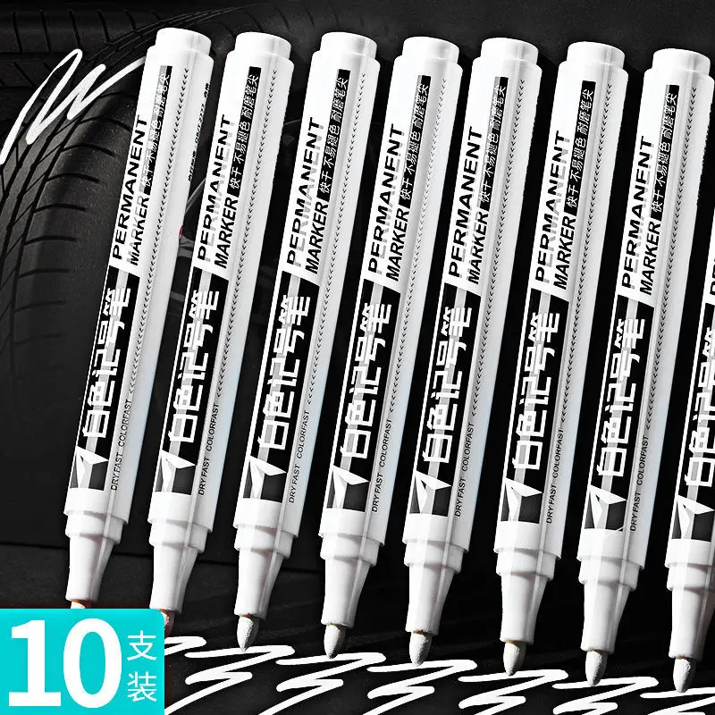 Waterproof Rubber Permanent Paint Marker Pen Car Tyre Tread Environmental Tire Painting Graffti White