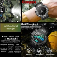 New Military Sports Smart Watch Men 100+ Sports Outdoor Fitness Compass Heart rate BT Call Waterproof Smartwatch For iOS Android - Image 4