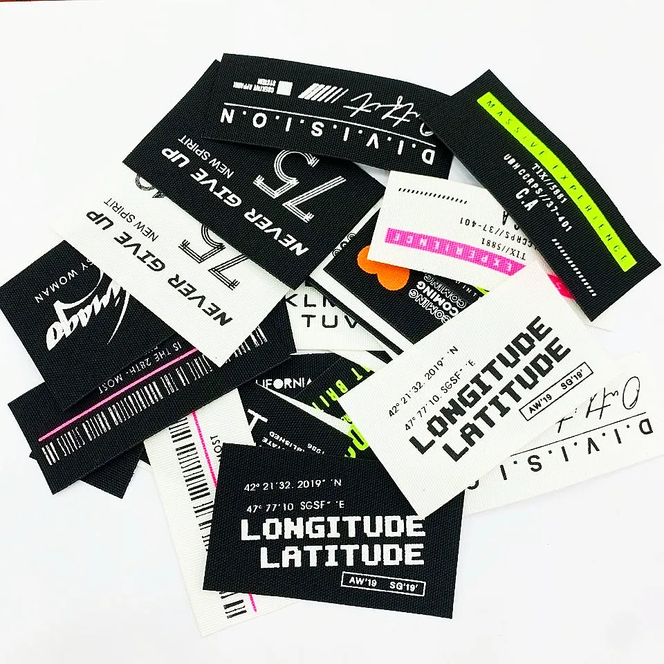 Kleding Label Handgemaakte Tags Voor Kleding Borduren Katoen Smiley