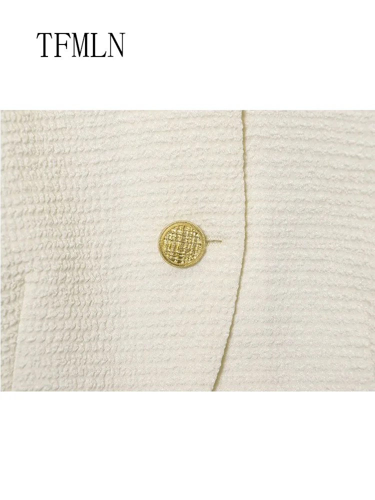 Fashion Women Puffy Sleeve Blazer Jackets 2026 Spring Chic Causal Single Breasted Cropped Coats Elegant Office Lady Outwear