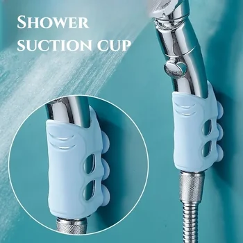 ซิลิโคนดูดคัพหัวฝักบัวผู้ถือ Wall Mount ไม่มีเจาะง่ายต่อการเคลื่อนย้ายและปรับสําหรับห้องน้ําผู้ถือฝักบัวผู้ถือท่อ 2