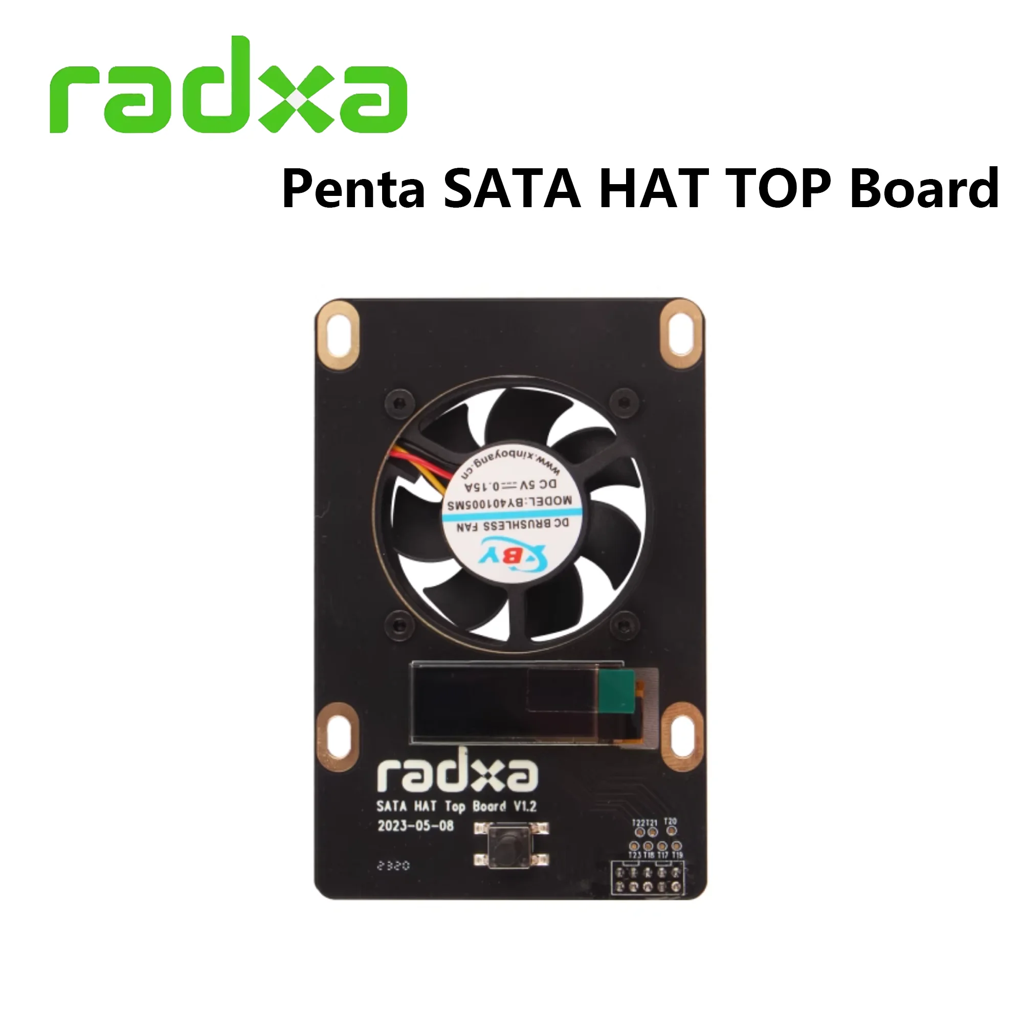 Penta SATA HAT TOP Board Optional For Raspberry pi 5 With Extension IP 0.91OLED and Cooling Fan