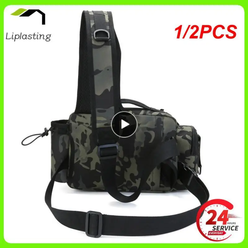 

1/2PCS Multifunctional Fishing Tackle Bags Single Shoulder Crossbody Bag Waist Pack Fish Lures Gear Utility Storage Fishing Bag