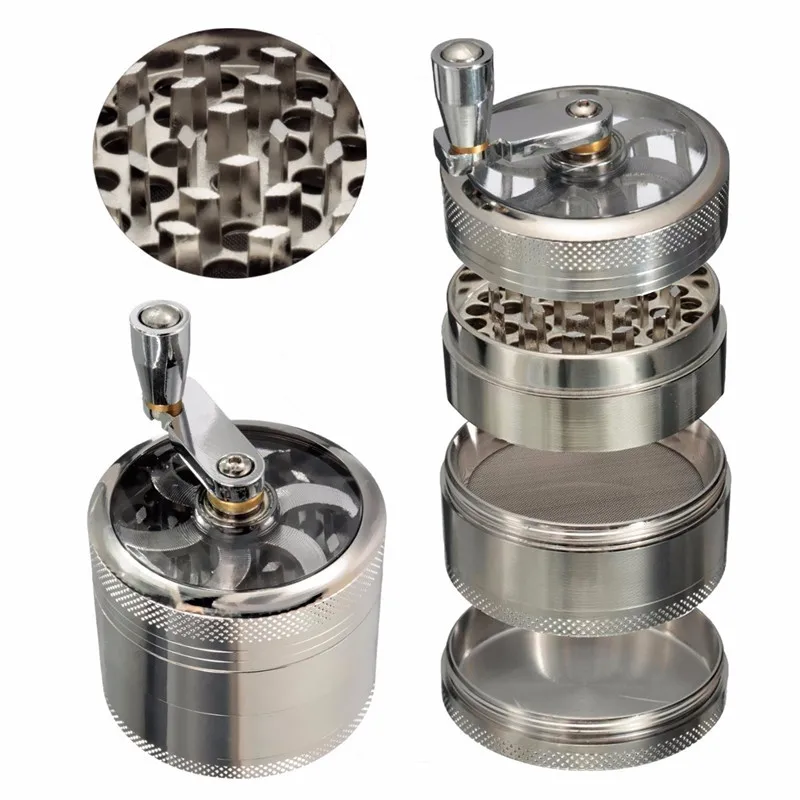 4-Layer Zinc Alloy 40mm Metal Herb Herbal Household Commodity Spice Crusher Kitchen Grinder Cigarette Tools