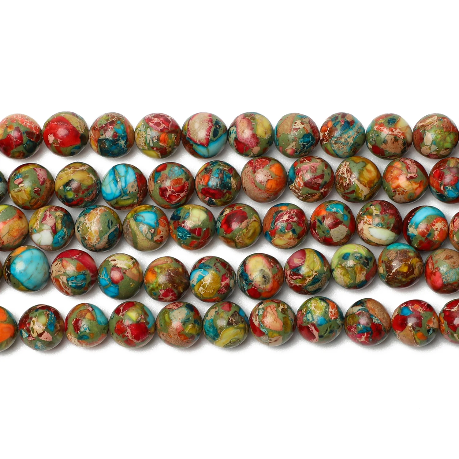 Ocean-Jaspis Perlen Twist Oval 19x8mm