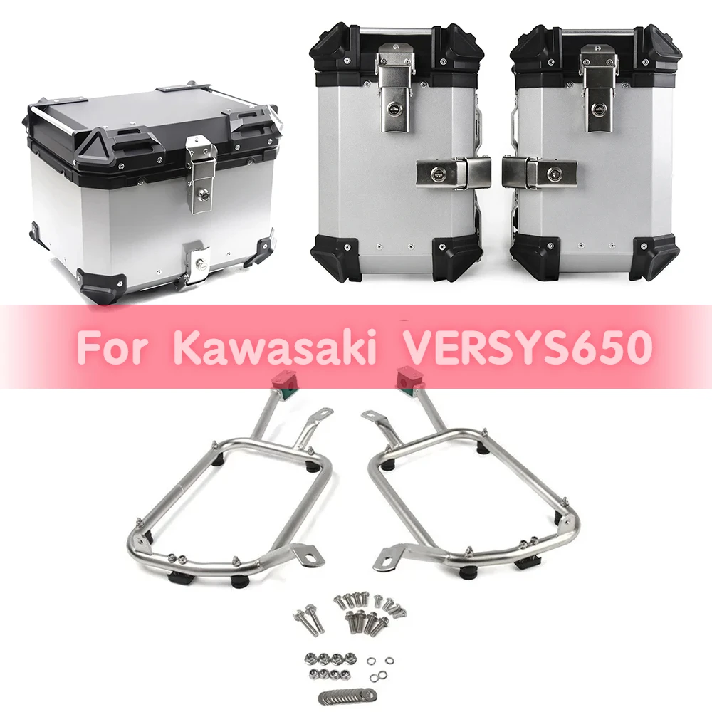 

Motocycle Rack Frame Saddlebag Side Bracket Top Rear Case Box Rack Luggage Carrier Support Holder for Kawasaki VERSYS650