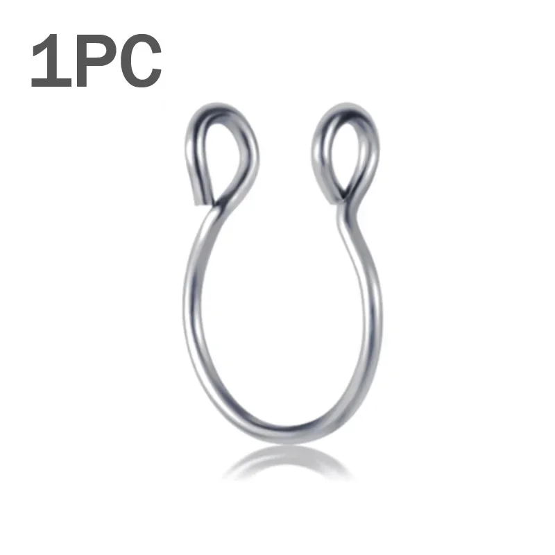 1pcs U Shaped Fake Nose Ring Hoop Septum Rings Stainless Steel Nose Piercing Fake Piercing Oreja Pircing Jewelry