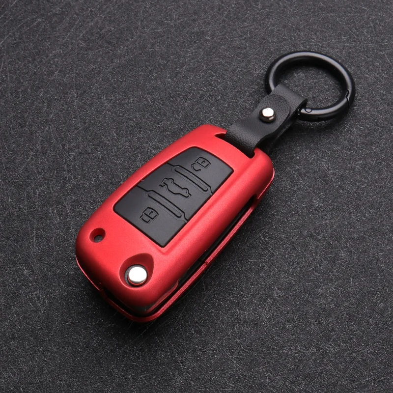 Key Case Cover Carbon Fiber Silicon Flip Car Key For Audi A1 A3 A4 A6 TT Allroad Q3 Q7 R8 S6 SQ5 RS4 2018 keychain