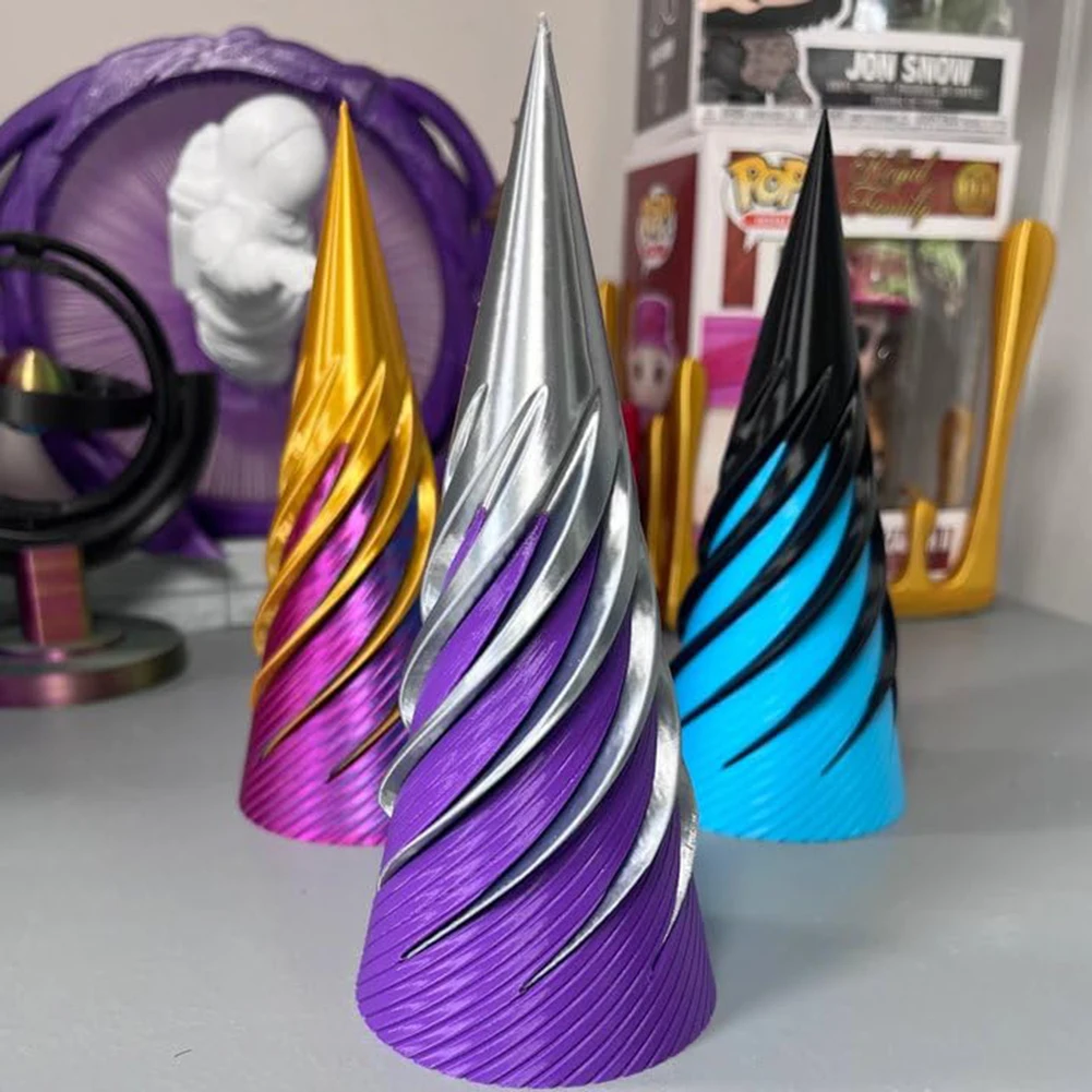 3D Printed Spiral Cone Toy Impossible Pyramid Passthrough Sculpture Pass Through Pyramid Fidget Toy Gifts Kids Adults 3d printed toy pyramid toy fidget toys