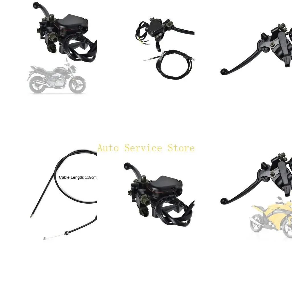 462A 엄지 스로틀 가속기 브레이크 레버 (50cc -250cc 용 케이블 포함) ATV 쿼드 범용 7/8 22mm 듀얼 브레이크 레버 포함