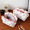 Small Fresh Fragrant Cherry Makeup Bag Creative Curled Skincare Storage Bag Cherry Wash Cosmetic Storage Bag for Women Girl 1