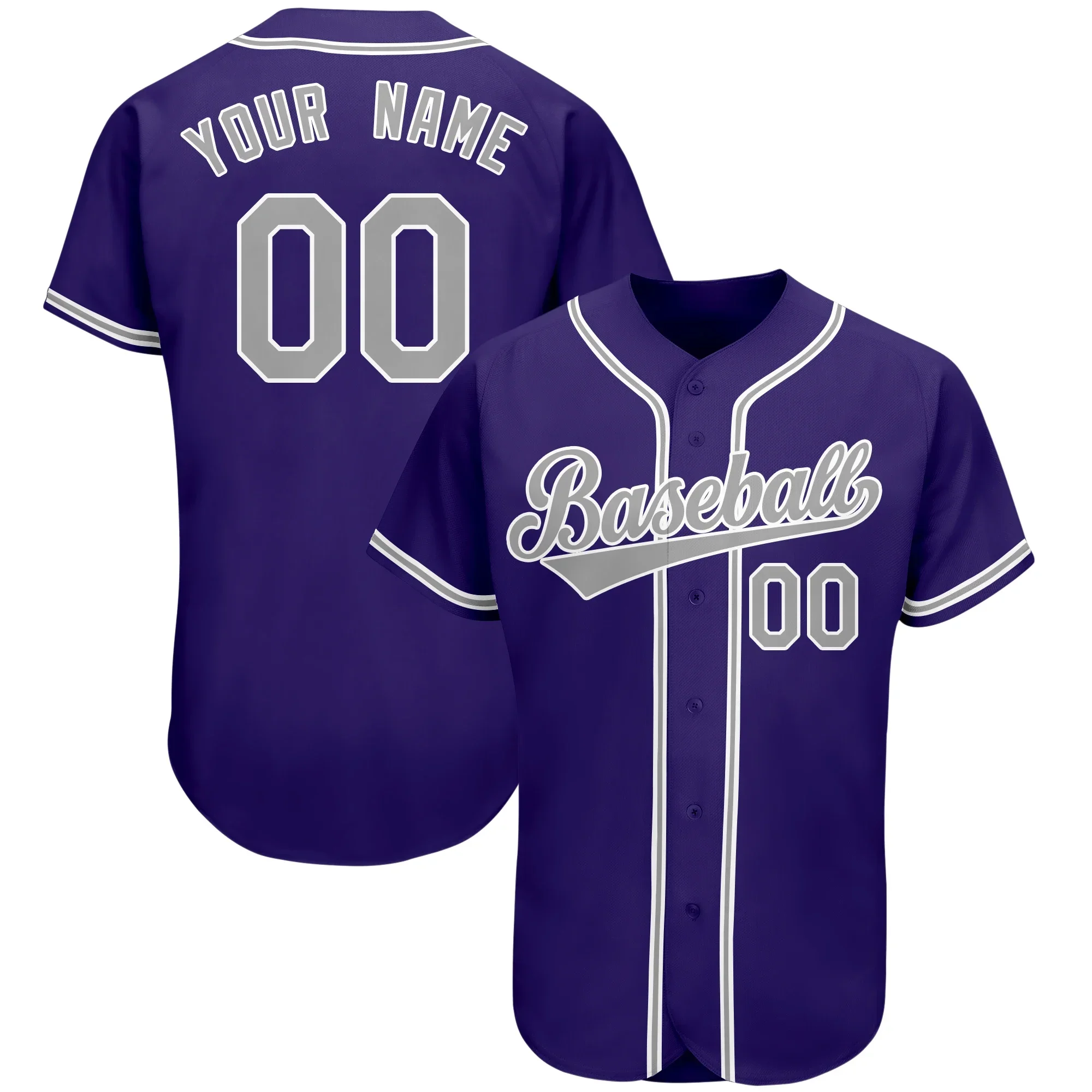 Chea Purple Baseball Jersey Embroidered Fashion Jerseys Stitched College Students&lsquo; Sport Shirts Indoor&Outdoor