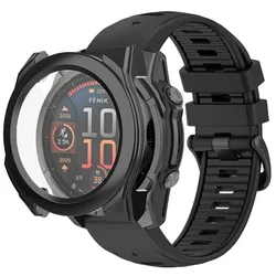 Durable Silicone Strap and Protective Case Set - Quick Fit, Anti - Fall Design - Fenix 8 43mm (Black black - B)
