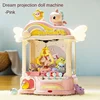 Mini Doll Machine Projection Claw Machine Coin Operated Play Game Arcade Crane Timed Game Clip Doll Toy with sound and light 2