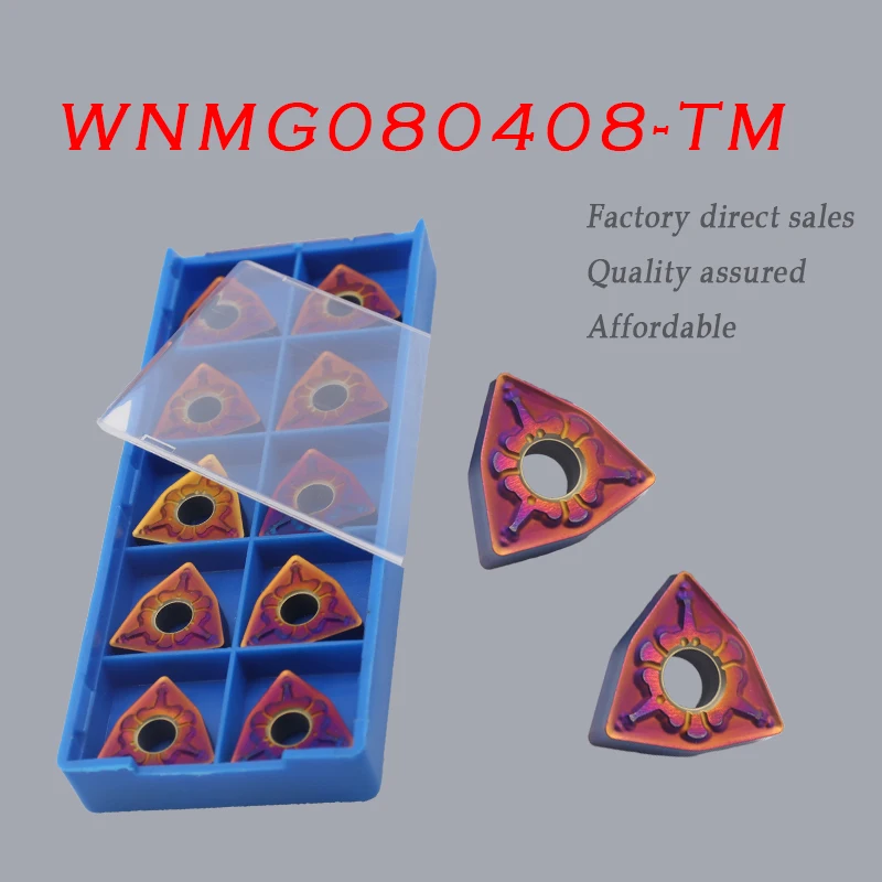 

10Pcs WNMG080408-TM Colorful Yellow Carbide Insert External Turning Tool CNC Machine for WNMG Lathe Parts