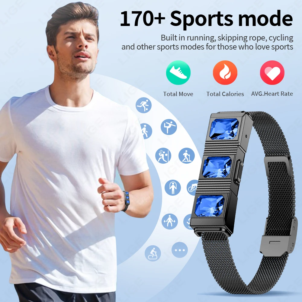 LIGE Armband für Damen und Herren – Herzfrequenzmessung, Blutsauerstoffmessung, Schlafüberwachung, wasserdichte Armbanduhr, Sport- und Fitnessarmband_voghion.com