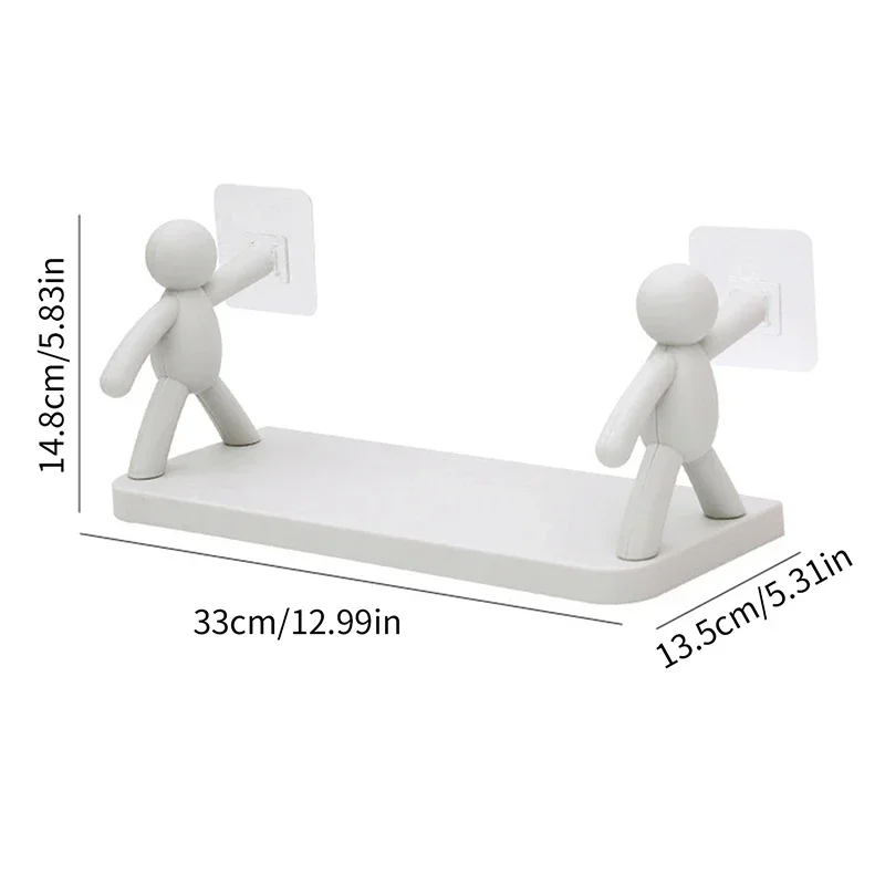 Bathroom storage rack Self-adhesive Bathroom Storage Toothbrush Cup Shelves White Shampoo Towel Shelves Shelf Bathroom Cosmetics Toilet Storage Racks