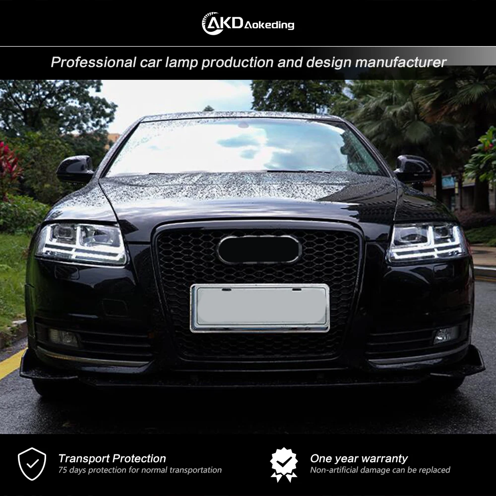 

For AUDI A6 Head Lamp 2005-2011 Car Accessory Fog Lights Day Running Light DRL H7 LED Bi Xenon Bulb AUDI A6 Headlights