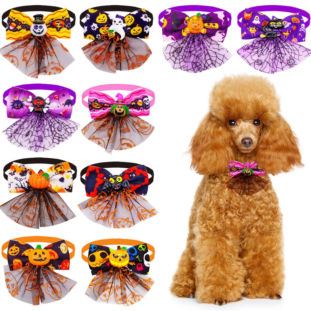 

Polyester Halloween Decorate Pet Dog Bow Tie Creative Bowknot for Small Dog Grooming Pet Puppy Dog Supplies Pet Accessories