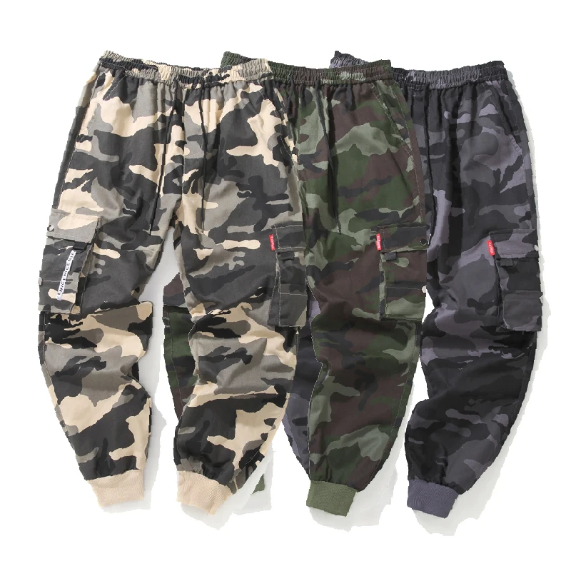 Hip Hop Cargo Pant Mens Fashion Joggers Casual Pants Streetwear Multi-Pocket Ribbons Military Pants Men Harem Pants Large Size 5