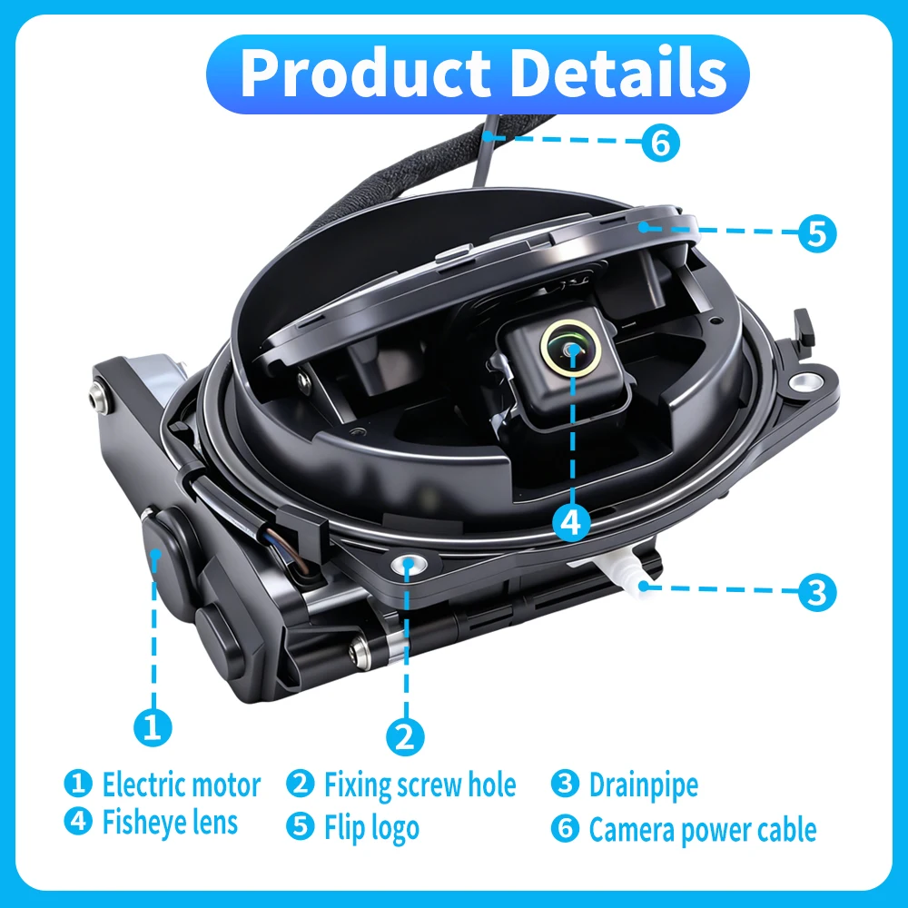 AHD 1080P CVBS - 반전식 엠블럼·로고 후진 주차 보조 카메라 CCD HD 170° 차량 후방 시야 카메라 (Golf 5678 B678 MK5 MK6 MK7에 맞춤형)
