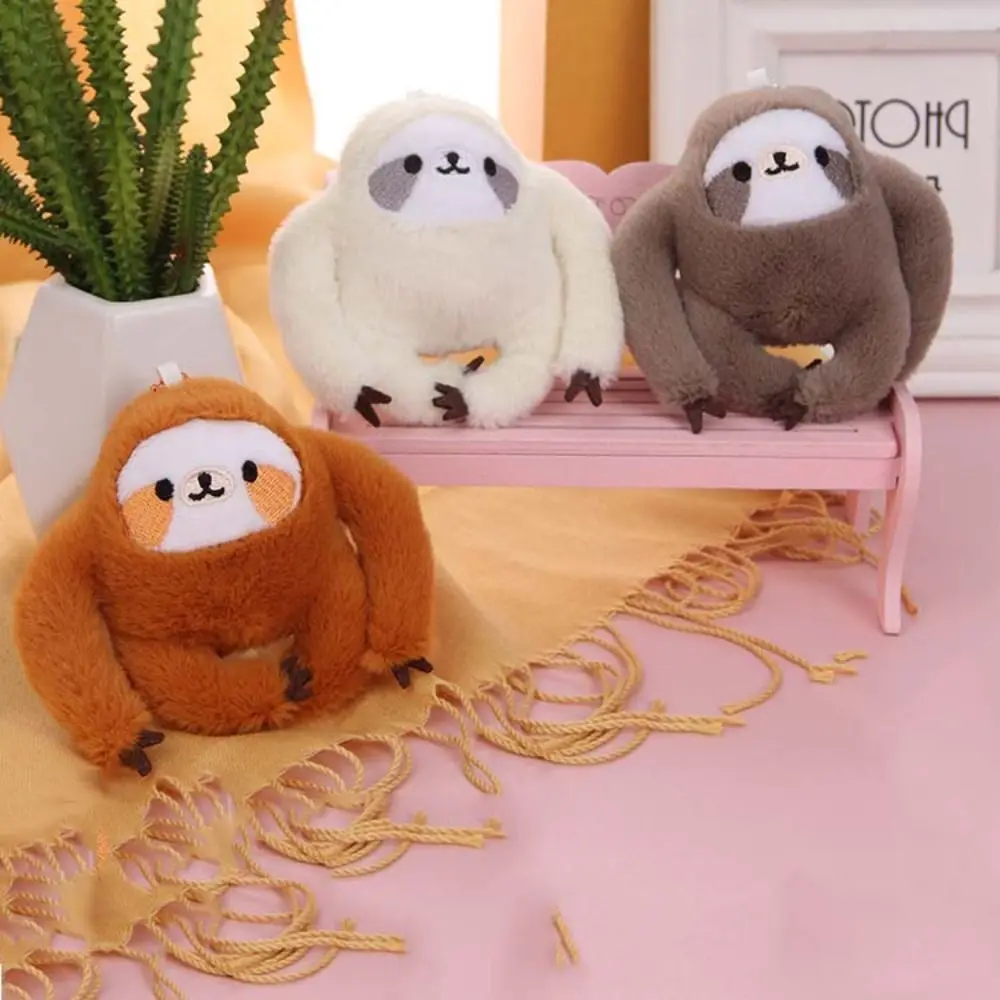 Anti-lost Sloth Plush Keychain Backpack Charms Plush Sloth Stuffed Pendants Cartoon Craft Animal Monkey Dolls Children Gift