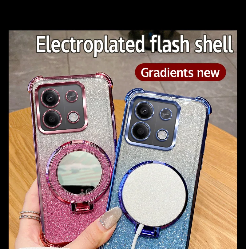Glitter Crystal Bracelet For Magsafe Phone Holder Case For Huawei Honor 200 90 80 70 60 50 Magic 6 5 4 Magic6 Pro Bracket Cover_voghion.com