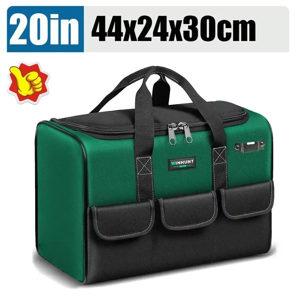 1680D Oxford Cloth Square Tool Bag with Waterproof Multi Pockets Tool Organizer Pouch Electrician Tools tool bag tool bags tool kit bag electric tool bag electricians pouch storage bag tool case 30% More Capacity