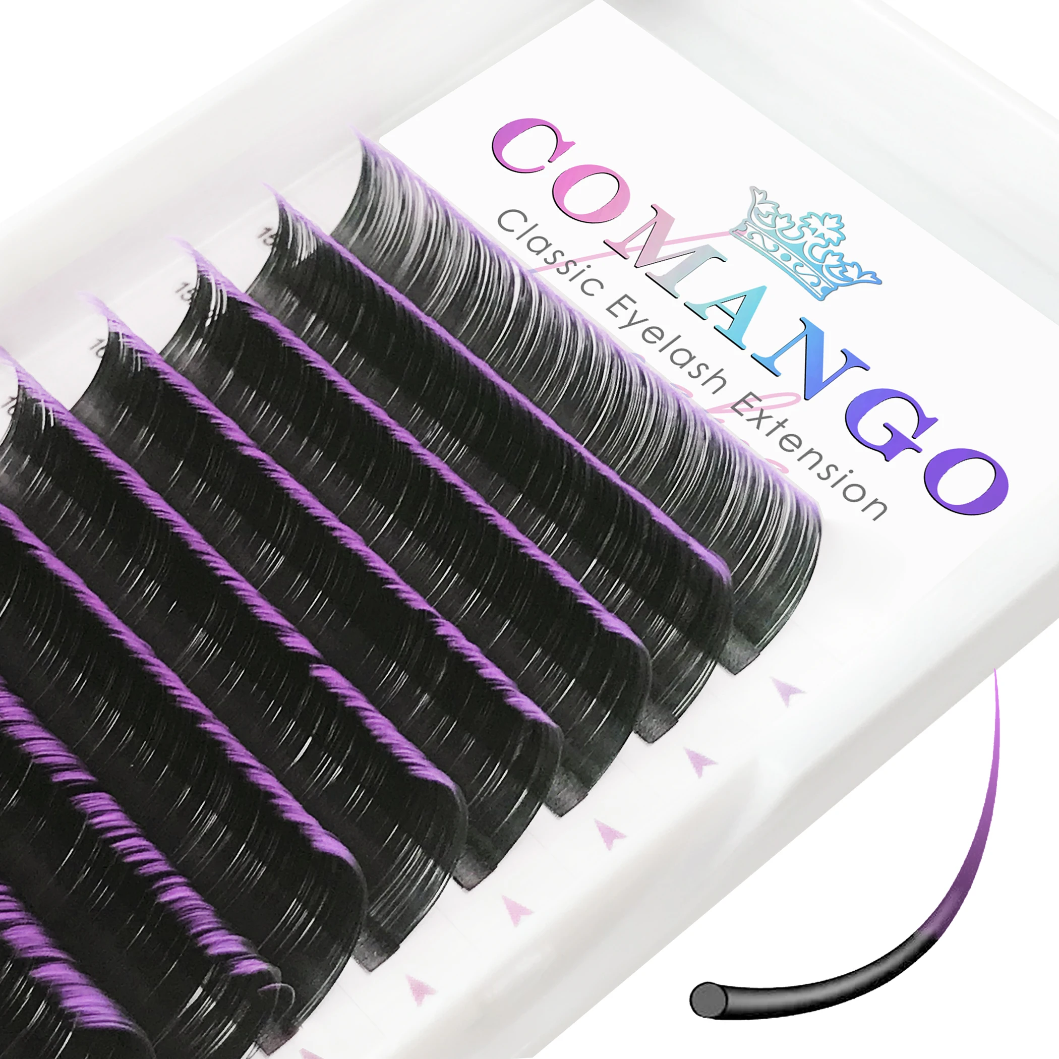 

Comango Eyelash Extension Supplies Colored Lash Extensions Tray D Curl 8-15mm Premium Mink Silk Individual Lashes Soft Salon Use