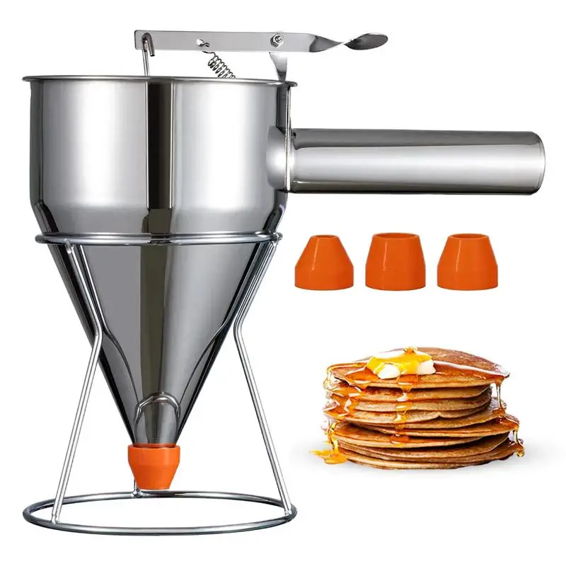 

Pancake Batter Dispenser Multi-Caliber Stainless Steel Funnel Dispenser Home Kitchen Baking Accessories for Cupcakes, Waffles