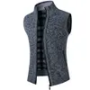 2023 Autumn Winter New Solid Color Fashion Stand Collar Sleeveless Tank Top Man Casual Loose Zipper Pockets Warm Knitting Vest 5