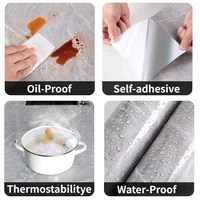 Kitchen Oil-proof Self Adhesive Stickers Stove Anti-fouling High-temperature Wallpaper Cabinet Film Contact Paper Marble Decor 2