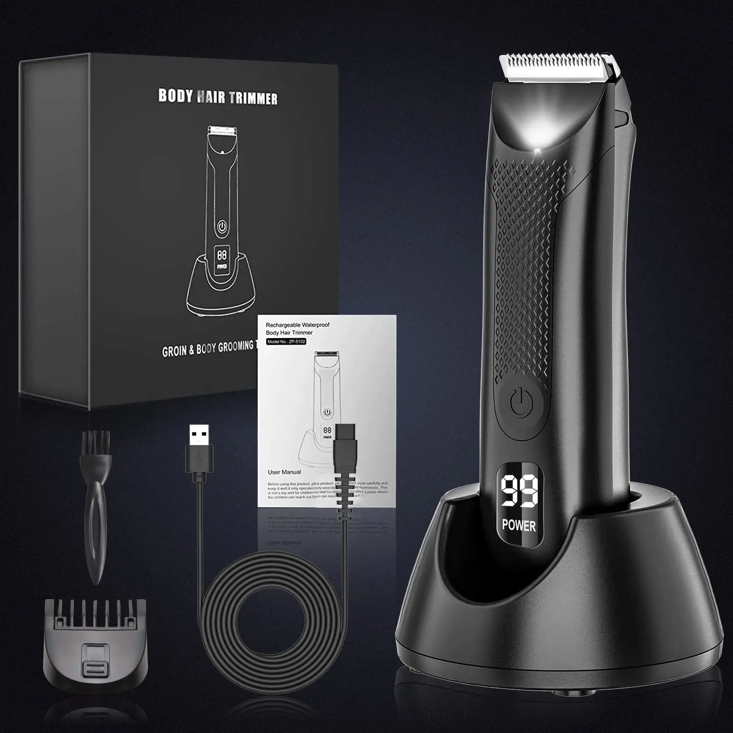 Electric Body Shaver Groomer Pubic Hair Trimmer for Men Balls Women
