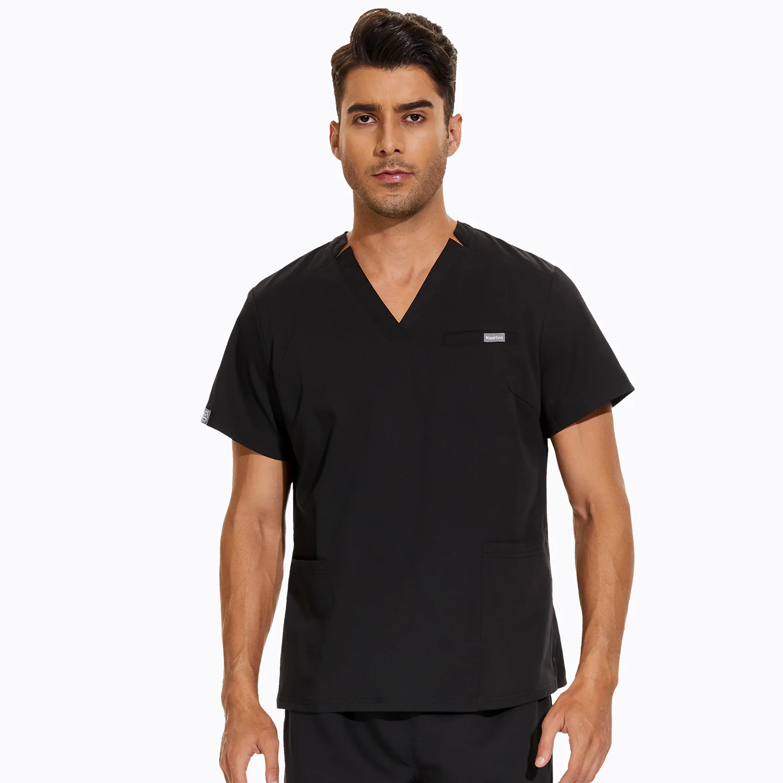 Big size V-neck nurse uniform women short sleeved Scrub set unisex doctor work clothes Clinic dental Beauty Salon Surgical suit